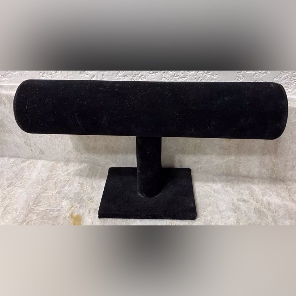 One Tier Black Velvet T-Bar Bracelet Watch Jewelry Stand Display Bangle Necklace